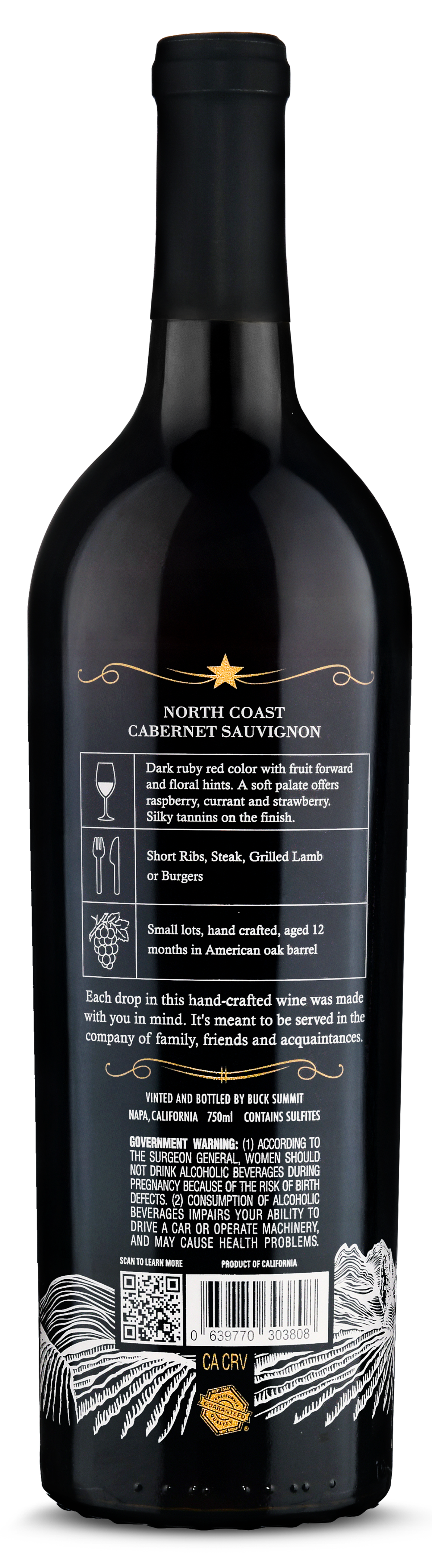 Buck Summit North Coast Cabernet Sauvignon, 2023